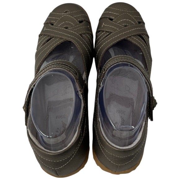 Spring Step Flats Women's Size 8.5 Wide Gold Mary Janes Leather Casual Comfort - Picture 5 of 12